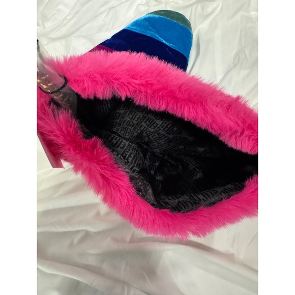 Kurt Geiger London Rainbow Velvet Faux Fur Christmas Stocking#230 - Picture 4 of 8
